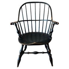 Silla antigua con respaldo de saco de Nueva Inglaterra