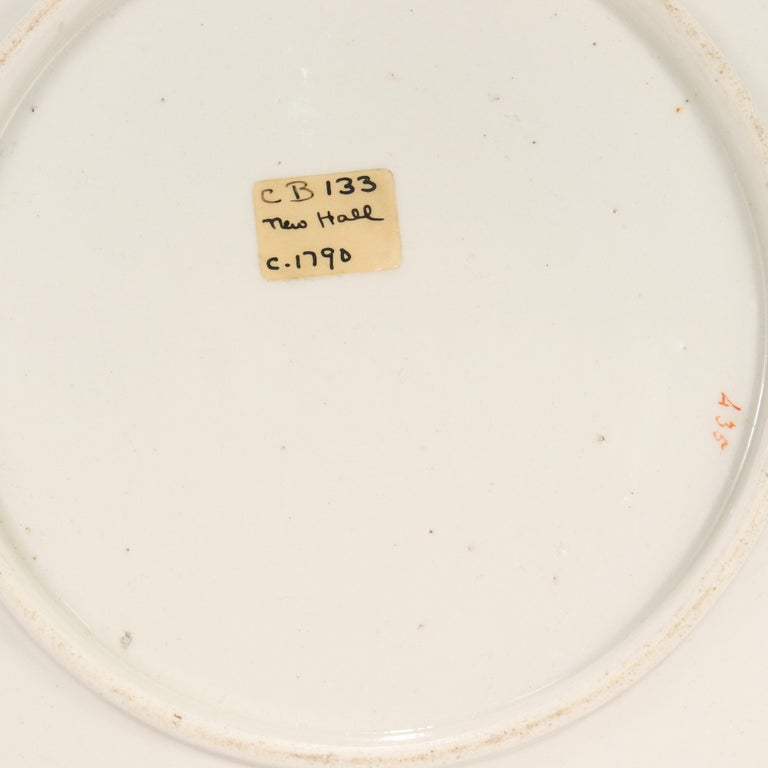 Gilt Antique New Hall English Porcelain Dish or Plate Pattern 435, PC For Sale
