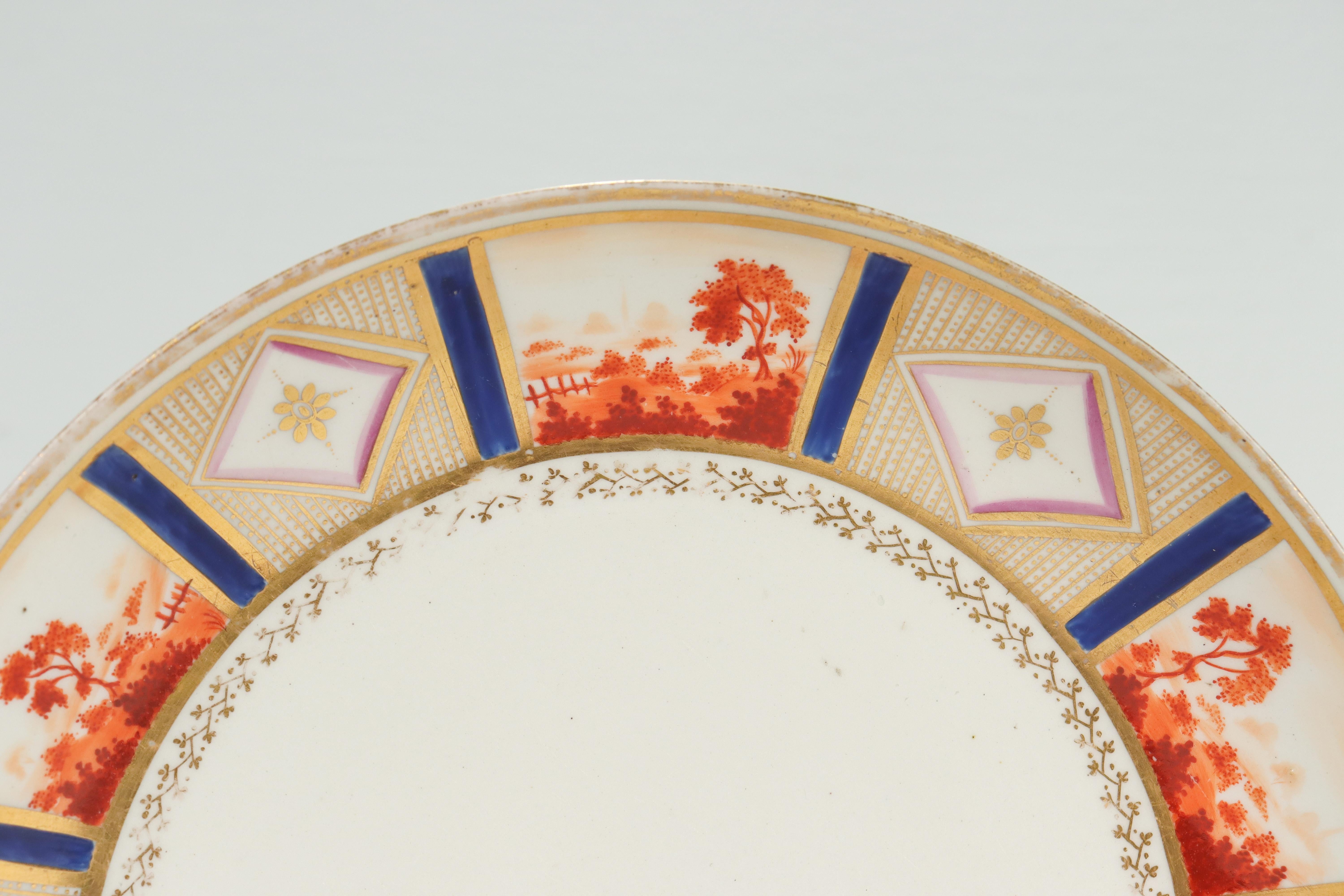 Ancien plat ou assiette en porcelaine anglaise New Hall à motif 435 - PC Bon état - En vente à Philadelphia, PA