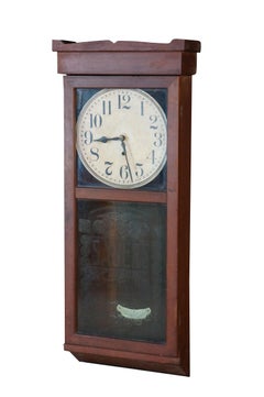 Antique New Haven Clock Co. Mahogany Sauer's Extract Advertising Wall Clock 42"