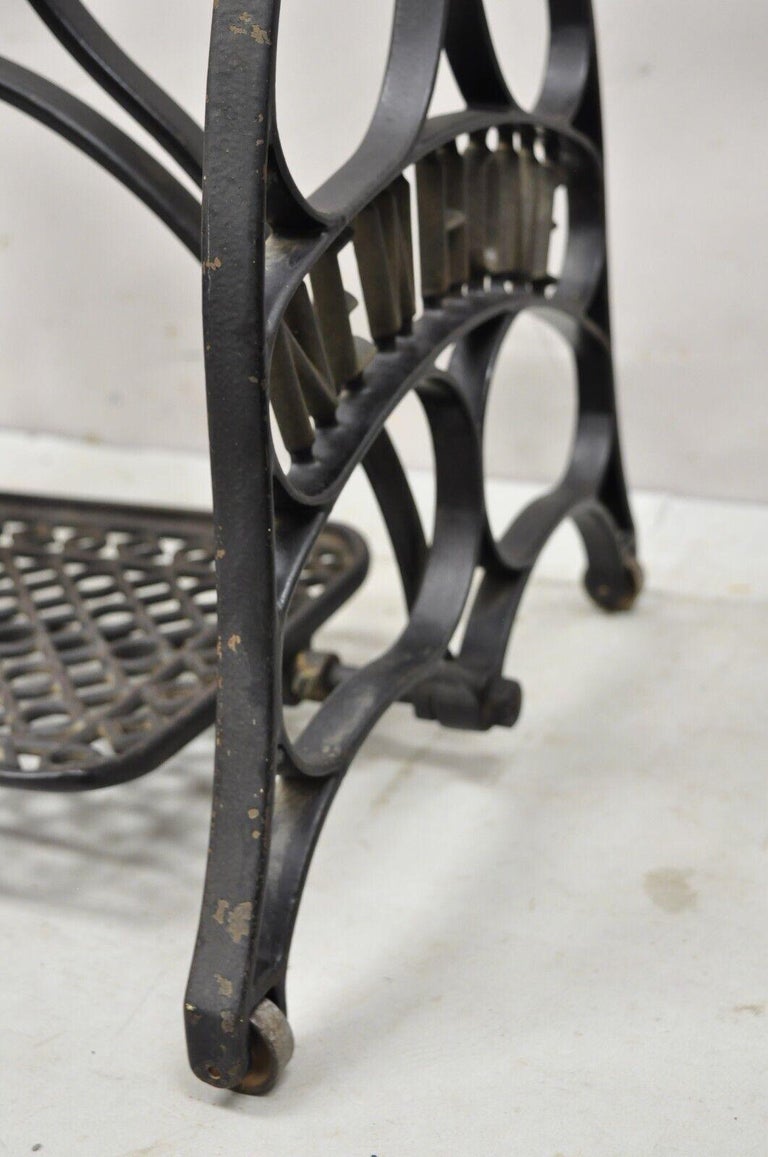 Antique Cast Iron Sewing Machine Stand Black Iron Treadle -  Norway