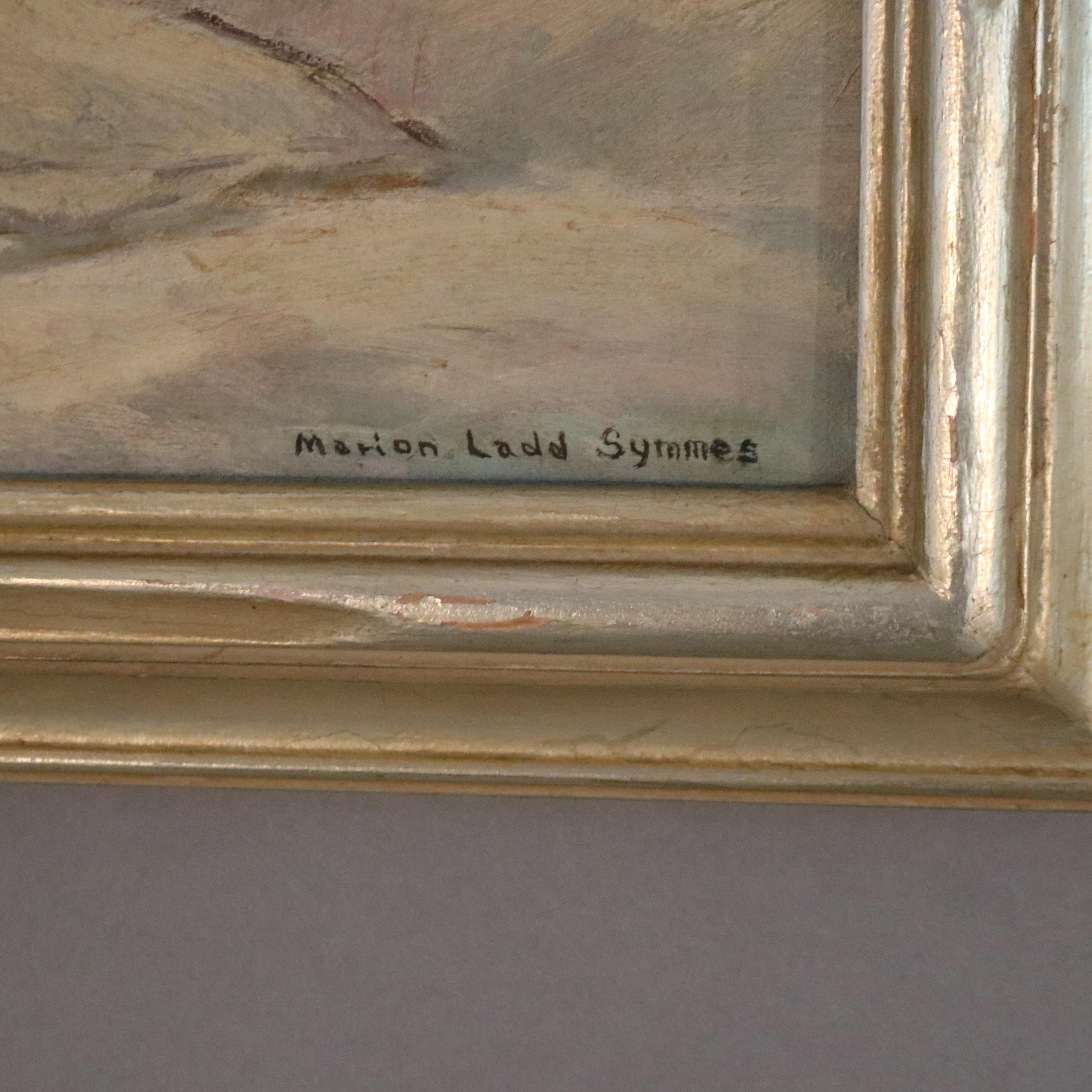 American Antique New Hope School Landscape Painting, Signed Symmes, circa 1910 For Sale