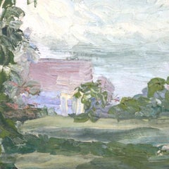 Antique New Hope School Oil On Board Impressionist Landscape Painting c1920