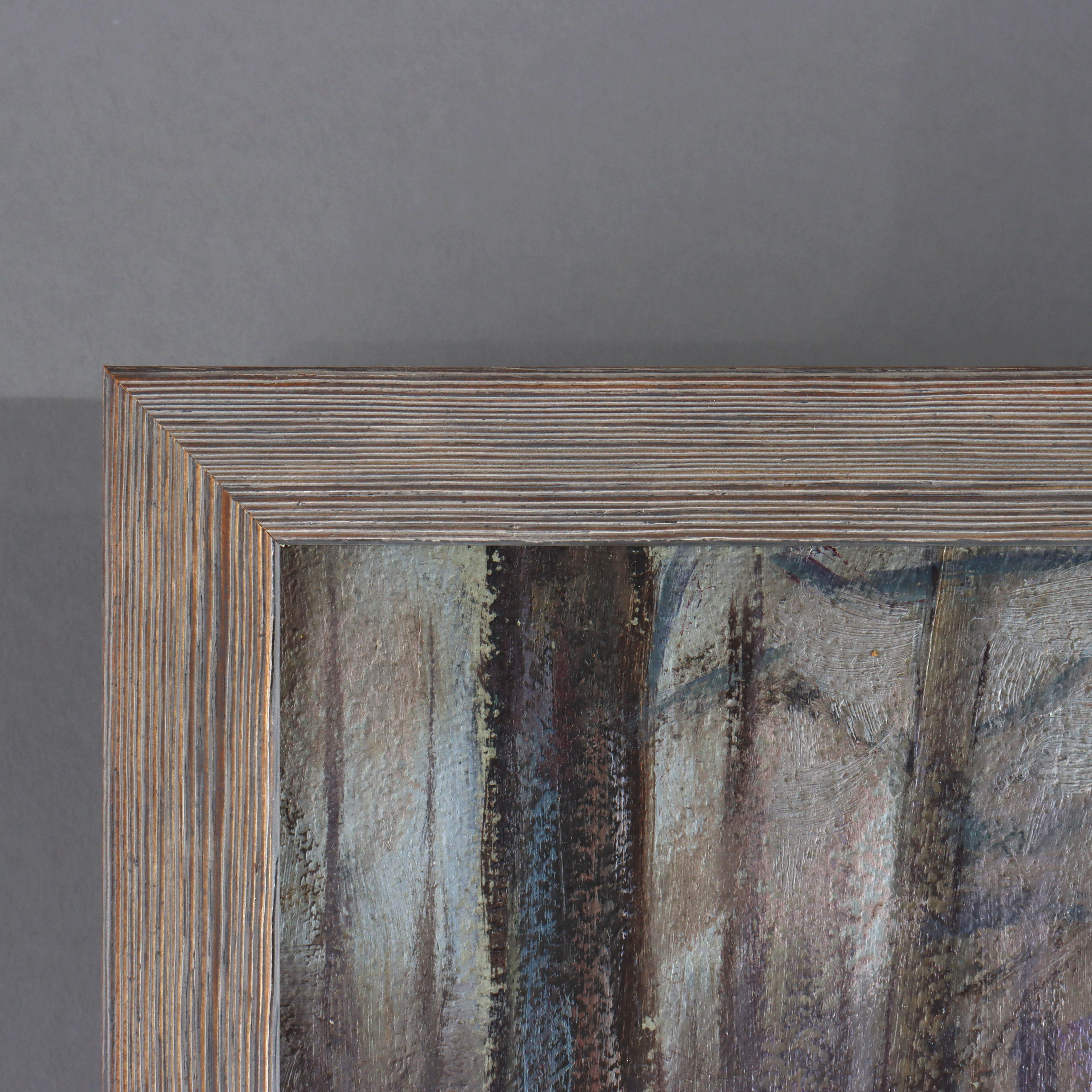 Antiguo paisaje pintado al óleo sobre tabla de la escuela New Hope por W. E. Baum c1930 en venta 1