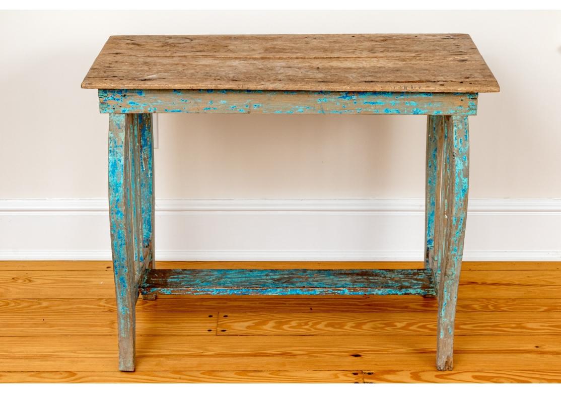 Antico tavolo con base a lira dipinto in stile New Mexico di J. Sykes in vendita 8