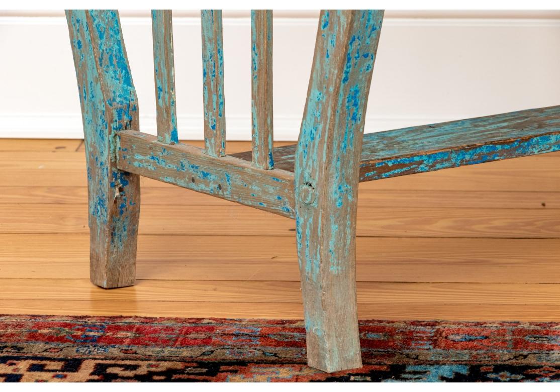 Legno Antico tavolo con base a lira dipinto in stile New Mexico di J. Sykes in vendita