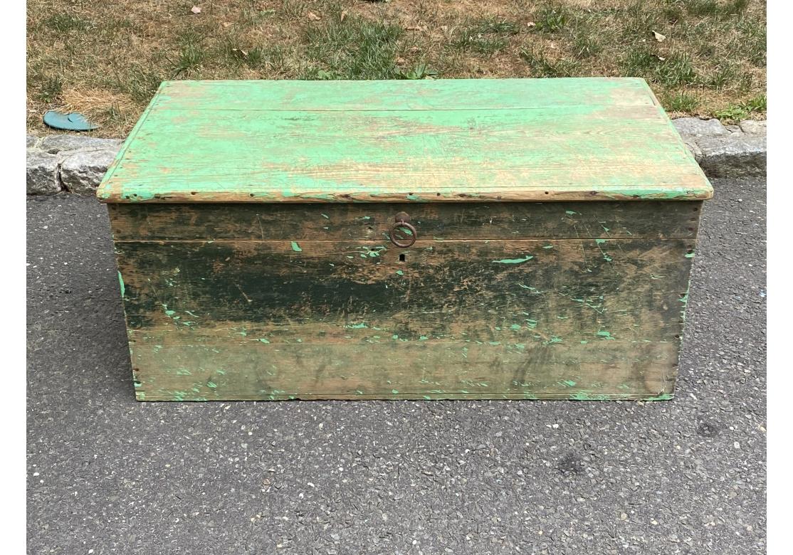 Antique New Mexican  Painted Trunk/ Coffee Table from  J.Seitz New Preston CT. For Sale 1