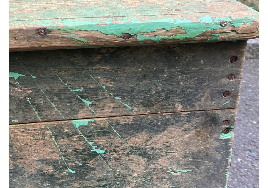 Antique New Mexican  Painted Trunk/ Coffee Table from  J.Seitz New Preston CT. For Sale 2