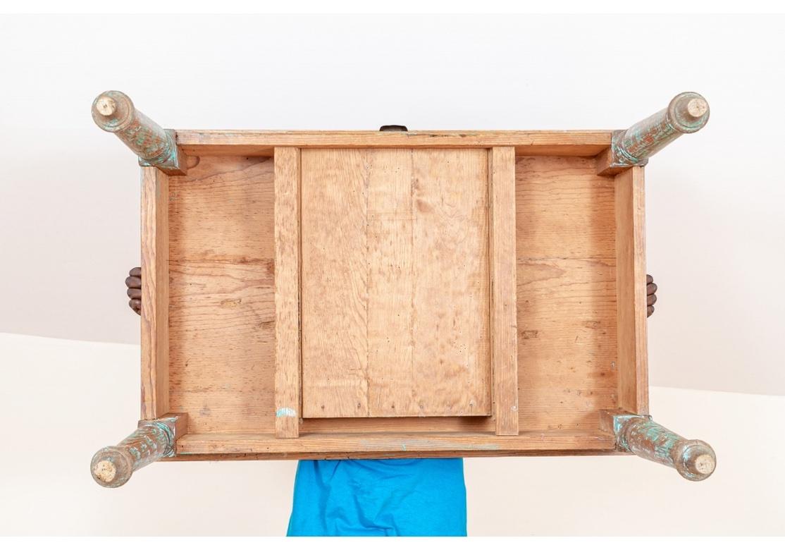 Antike New Mexican Kiefer Arbeitstisch mit Original-Türkis Farbe im Angebot 5