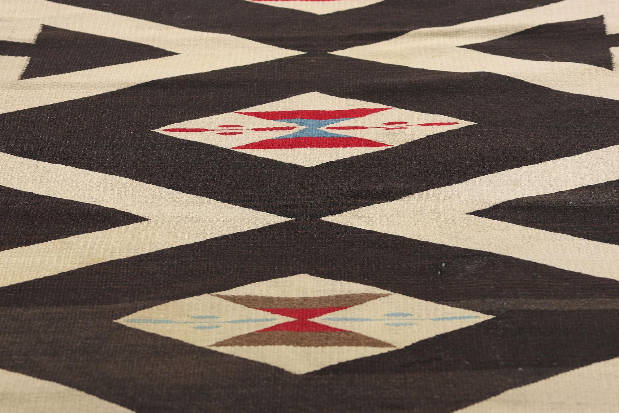 Tessuto a mano Antico tappeto Chimayo Rio Grande del Nuovo Messico con stile Navajo del Sud-Ovest in vendita