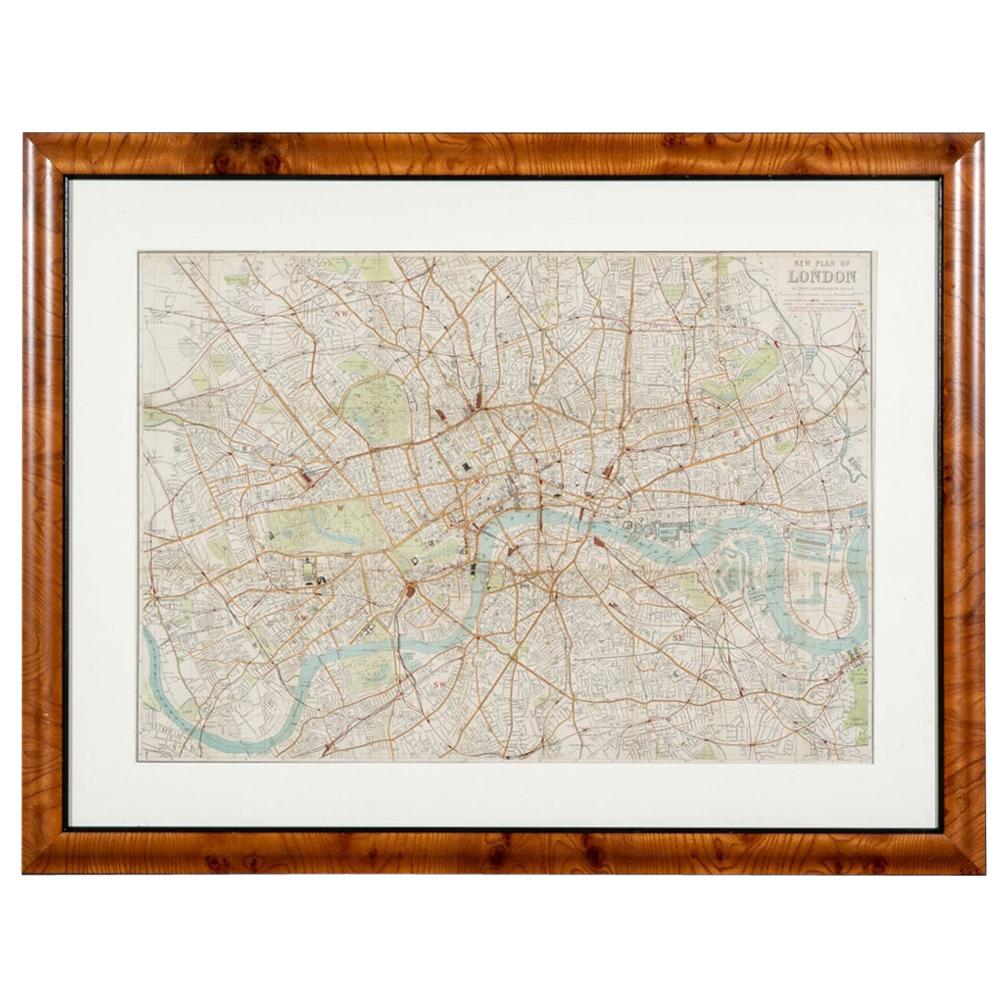 Antique "New Plan of London" Map by John Bartholomew, 1900