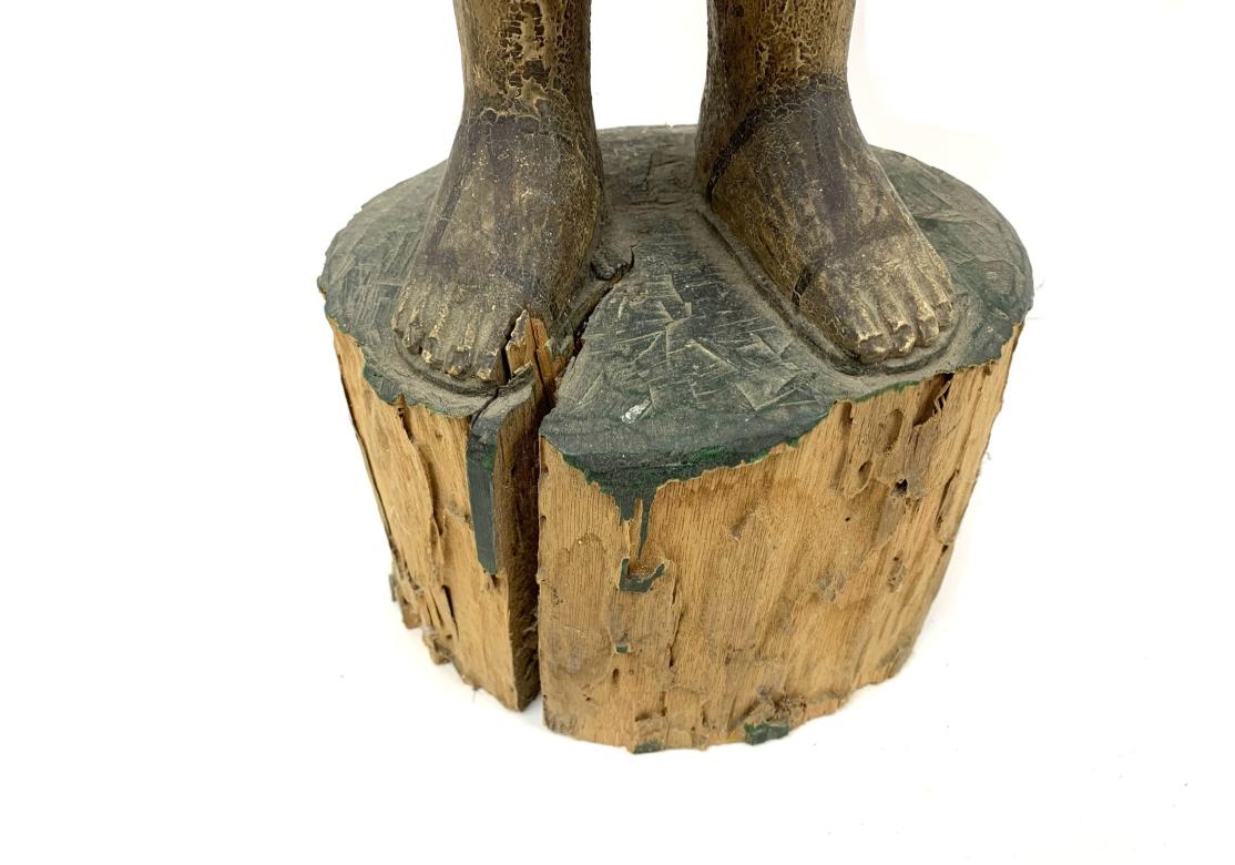 Antiguo Nuevo Mundo Madera Tallada Y Pintada Santos De S. Pedro en venta 2