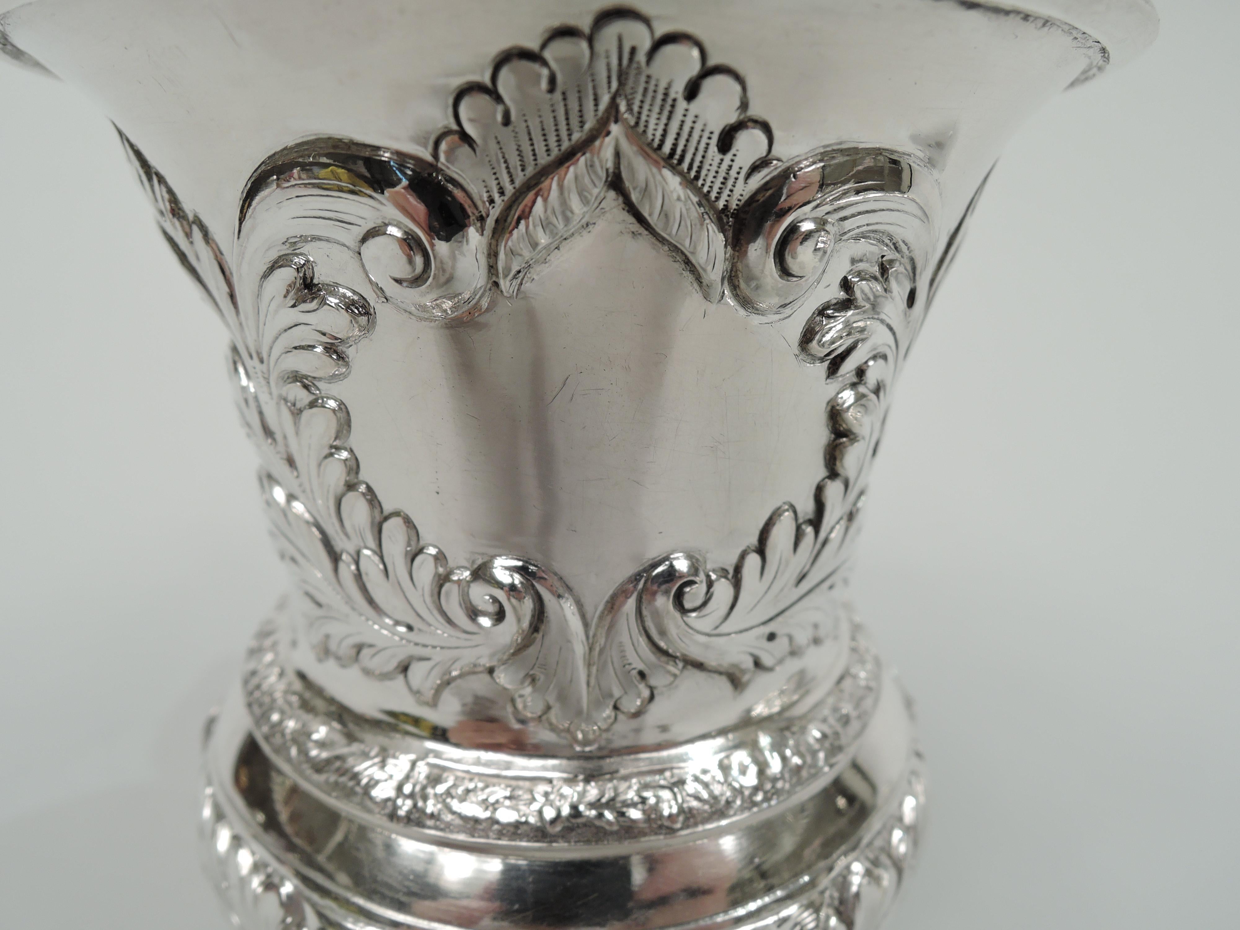 Mid-19th Century Antique New York Classical Coin Silver Baby Cup by Eoff & Connor For Sale
