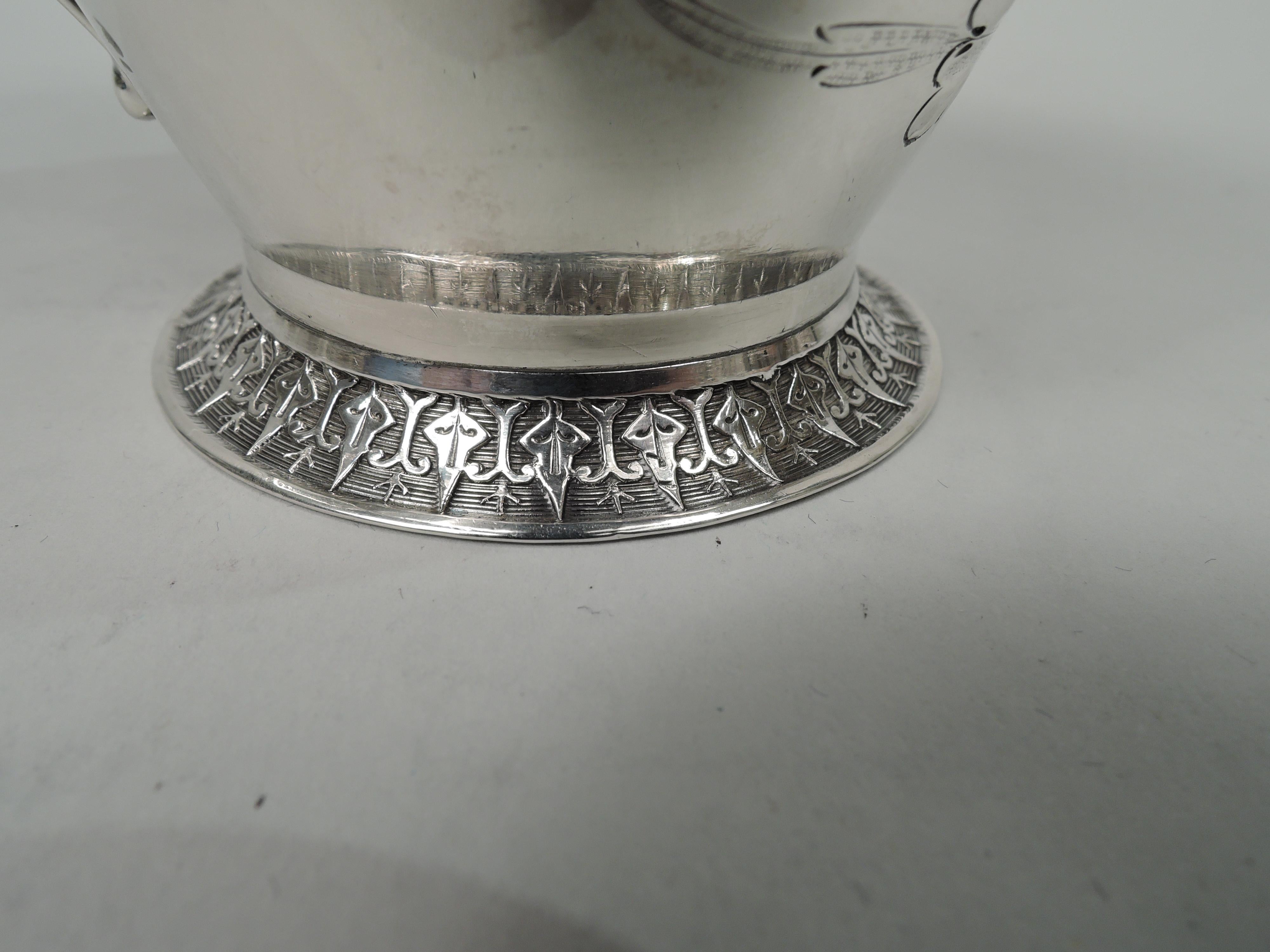 19th Century Antique New York Classical Coin Silver Baby Cup by Wood & Hughes For Sale