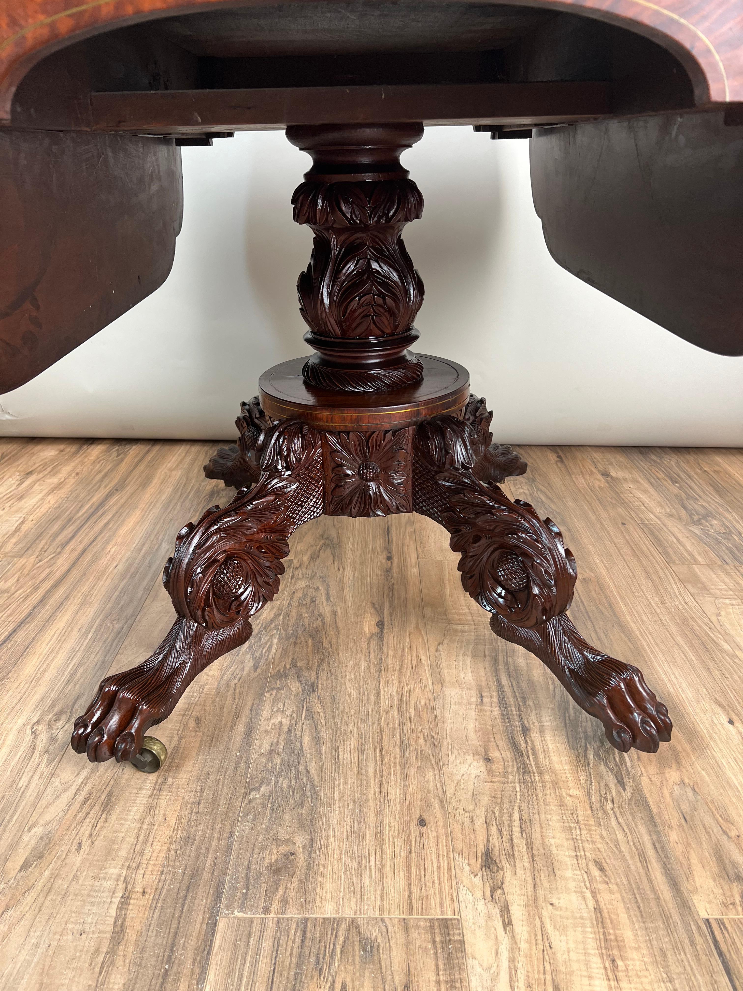 Ancienne table à abattant en acajou de la période fédérale de New York A.I.C. c. 1830 Bon état - En vente à Westfield, MA