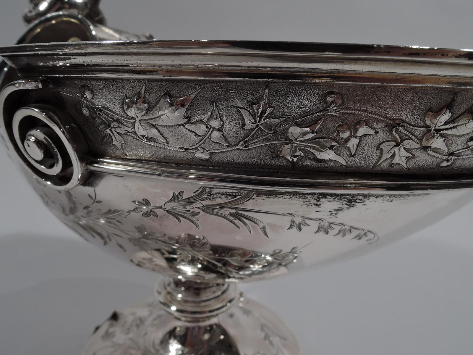 Antique New York Greek Revival Sterling Silver Compote Bowl 3
