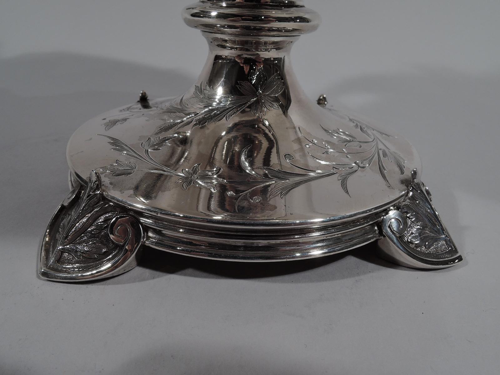 Antique New York Greek Revival Sterling Silver Compote Bowl 5