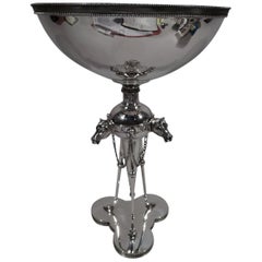 Antique New York Sterling Silver Tall and Stylish Horse Compote