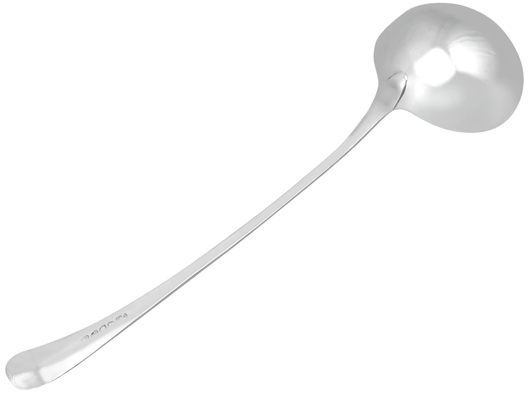 George III Antique Newcastle Sterling Silver Old English Pattern Soup Ladle For Sale