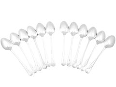 Antique Newcastle Sterling Silver Old English Pattern Table / Serving Spoons