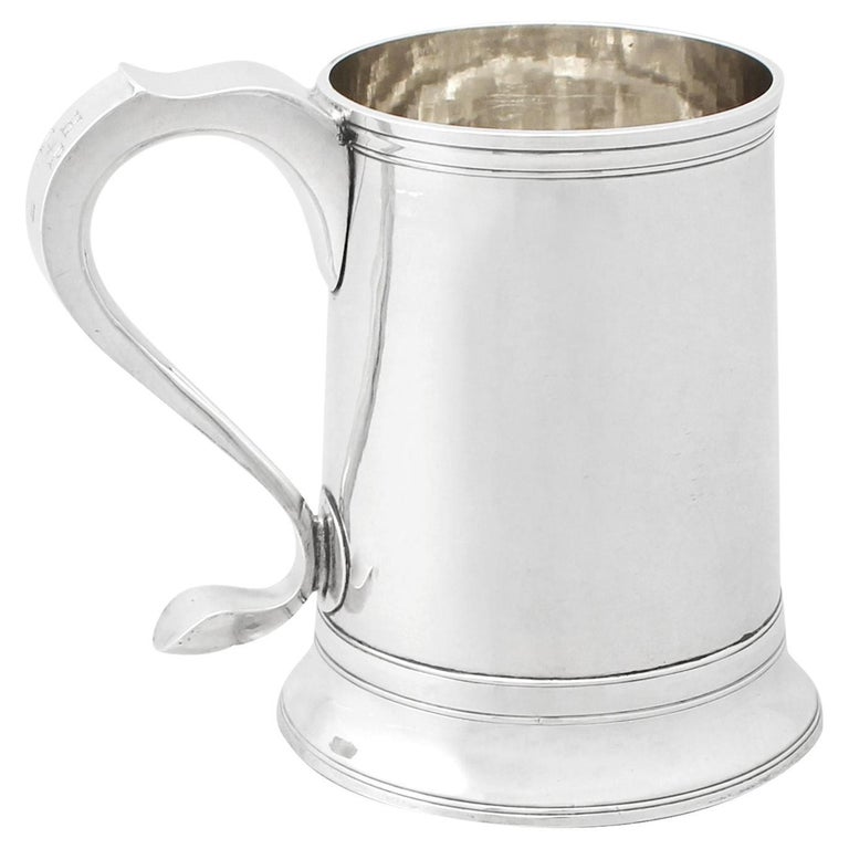 Antique Newcastle Sterling Silver Pint Mug For Sale
