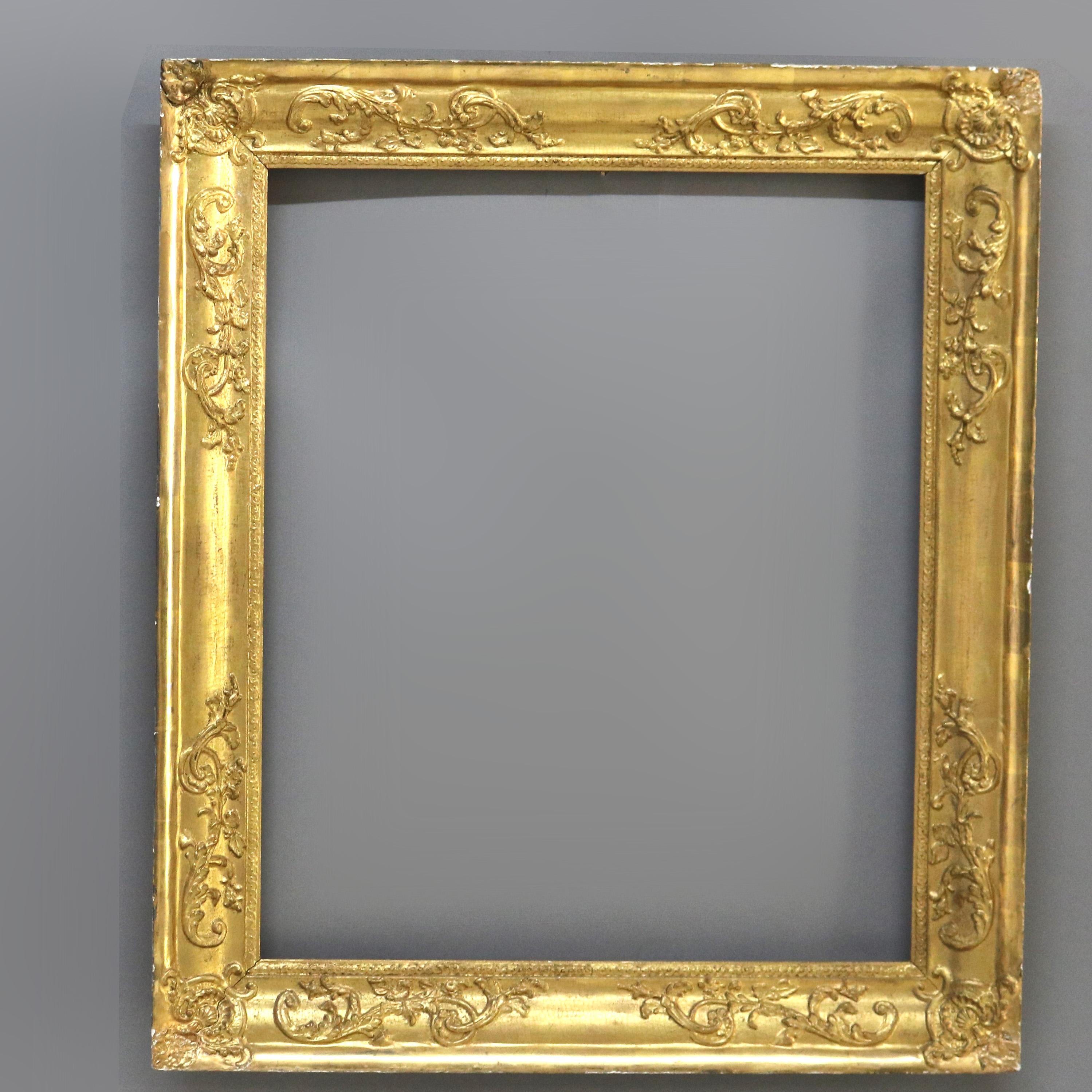 Antica cornice con prima finitura in legno dorato intagliato della scuola Newcomb-Macklin Arts & Crafts C1910

Misure - 28 