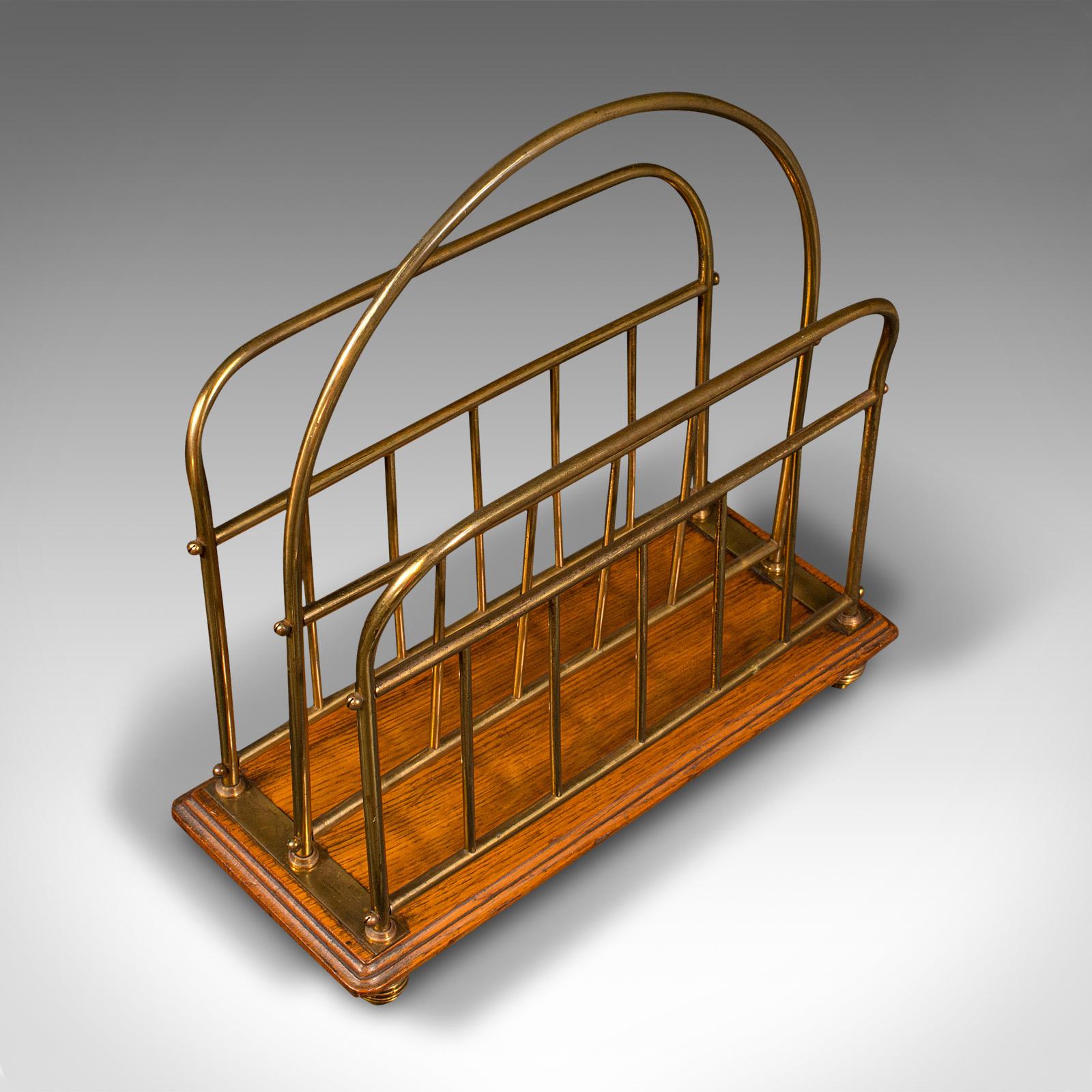 Antique Newspaper Rack, English, Oak, Magazine, Letter Stand, Victorian, C.1880 In Good Condition For Sale In Hele, Devon, GB