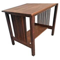 Antique Nice GUSTAV STICKLEY Spindled Table, Circa 1908 - W7675