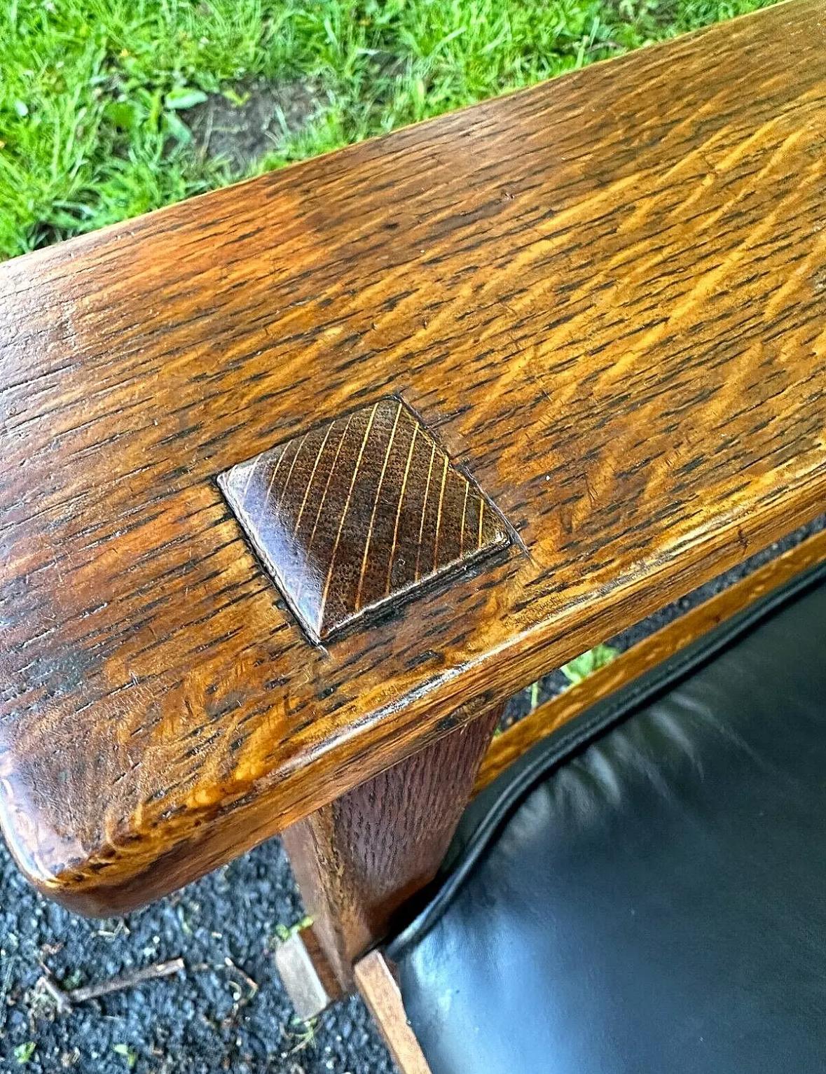 Belle chaise à bascule Stickley Morris de L&JG du début des années 1900 en vente 6