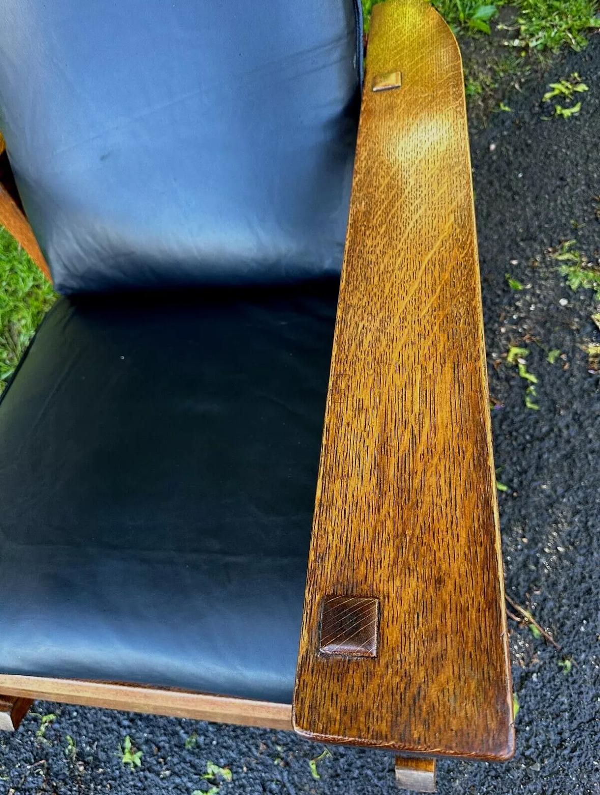Belle chaise à bascule Stickley Morris de L&JG du début des années 1900 en vente 10
