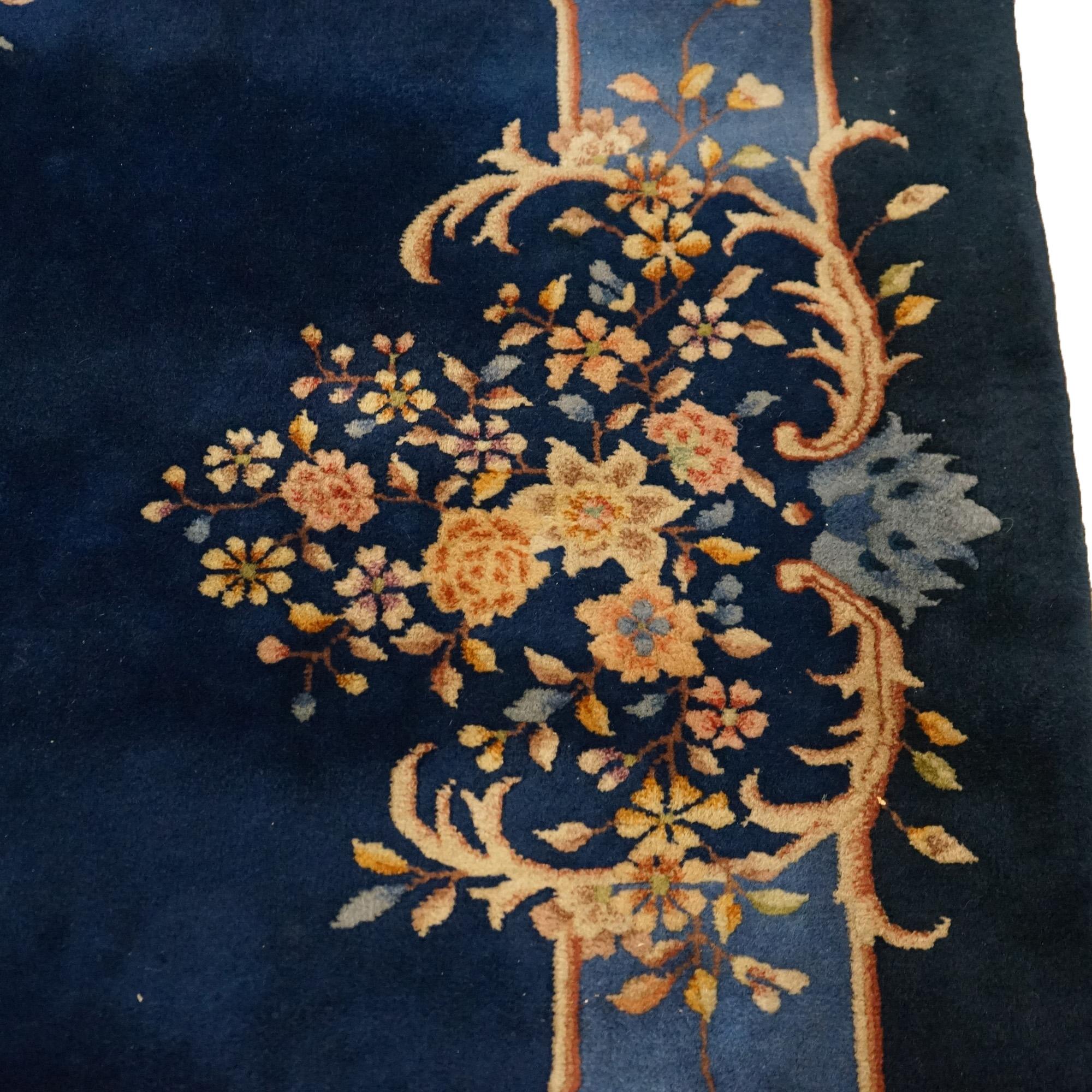 Antique Nichols Art Deco Chinese Oriental Wool Rug with Floral Urns C1930 2