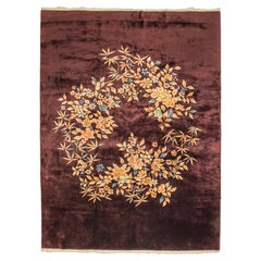 Antique Nichols & Co. Dark Aubergine Art Deco Carpet