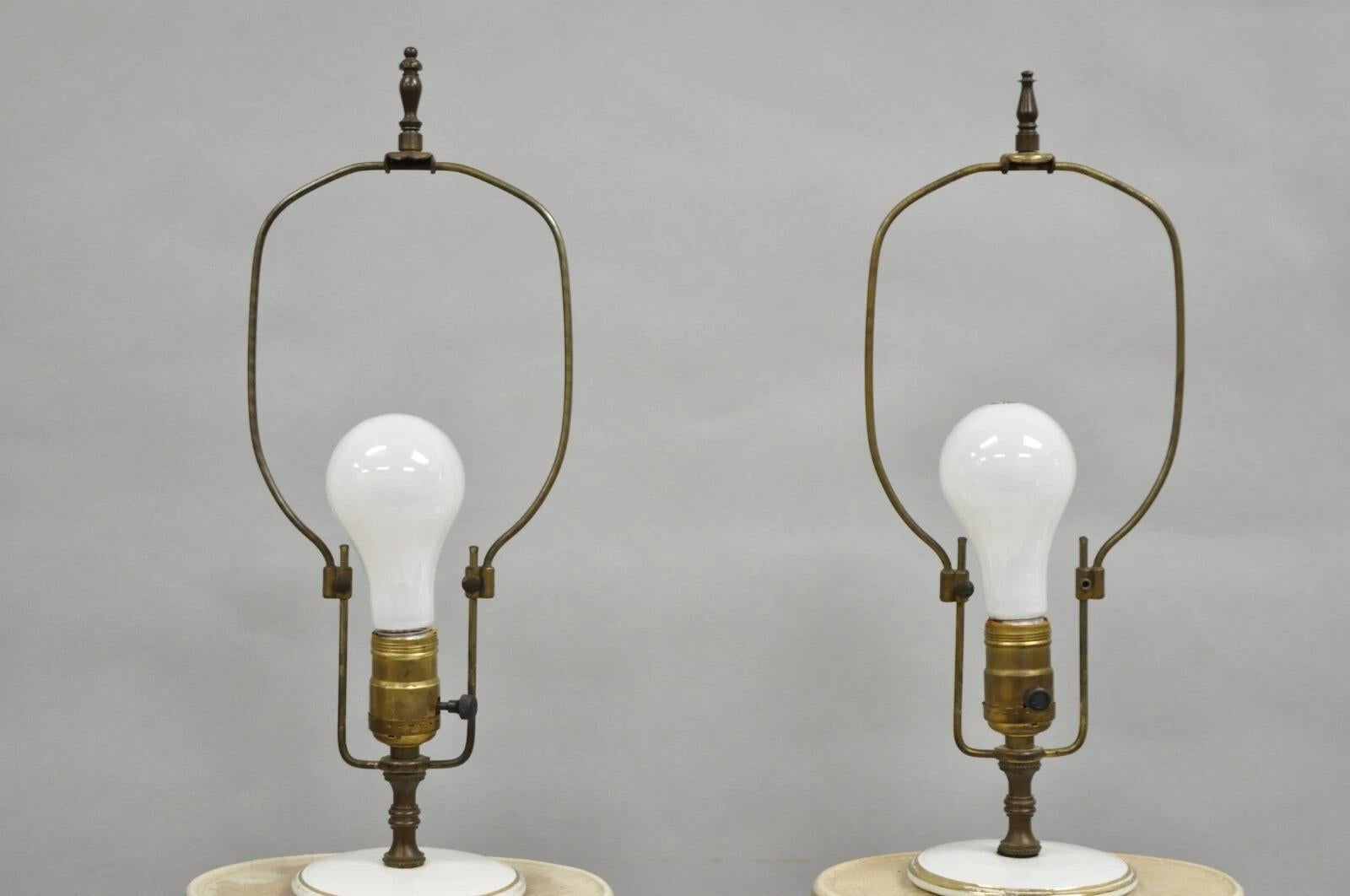 Porcelain Antique Nichols Salford & Co Raspberry & Lemon Spirit Barrel Table Lamps a Pair
