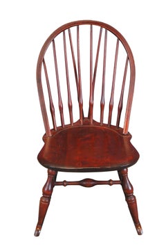 Antique Nichols & Stone Cherry Windsor Slat Back Rocking Chair Rocker 32"