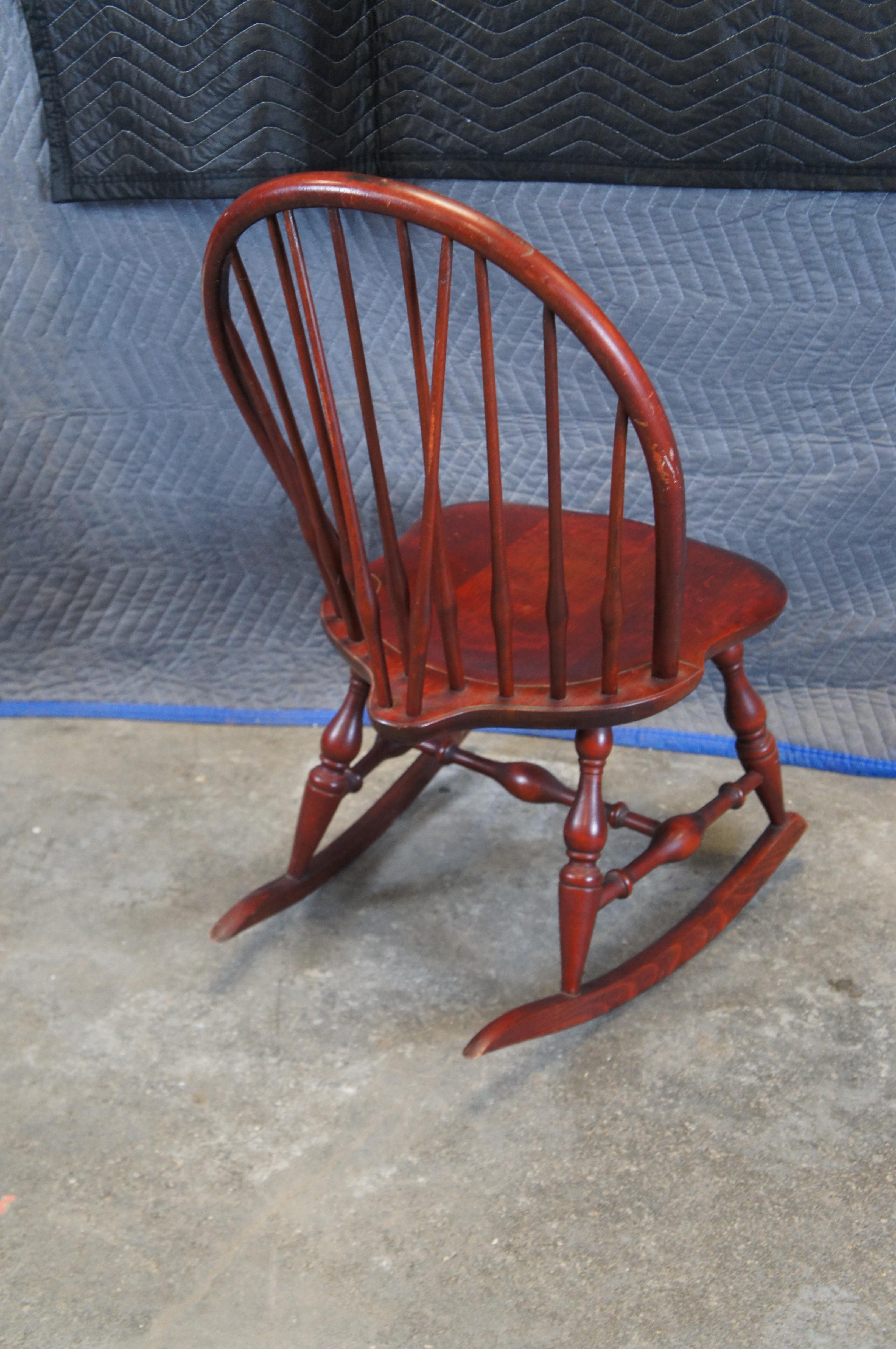 Antique Nichols & Stone Cherry Windsor Slat Back Rocking Chair Rocker 32