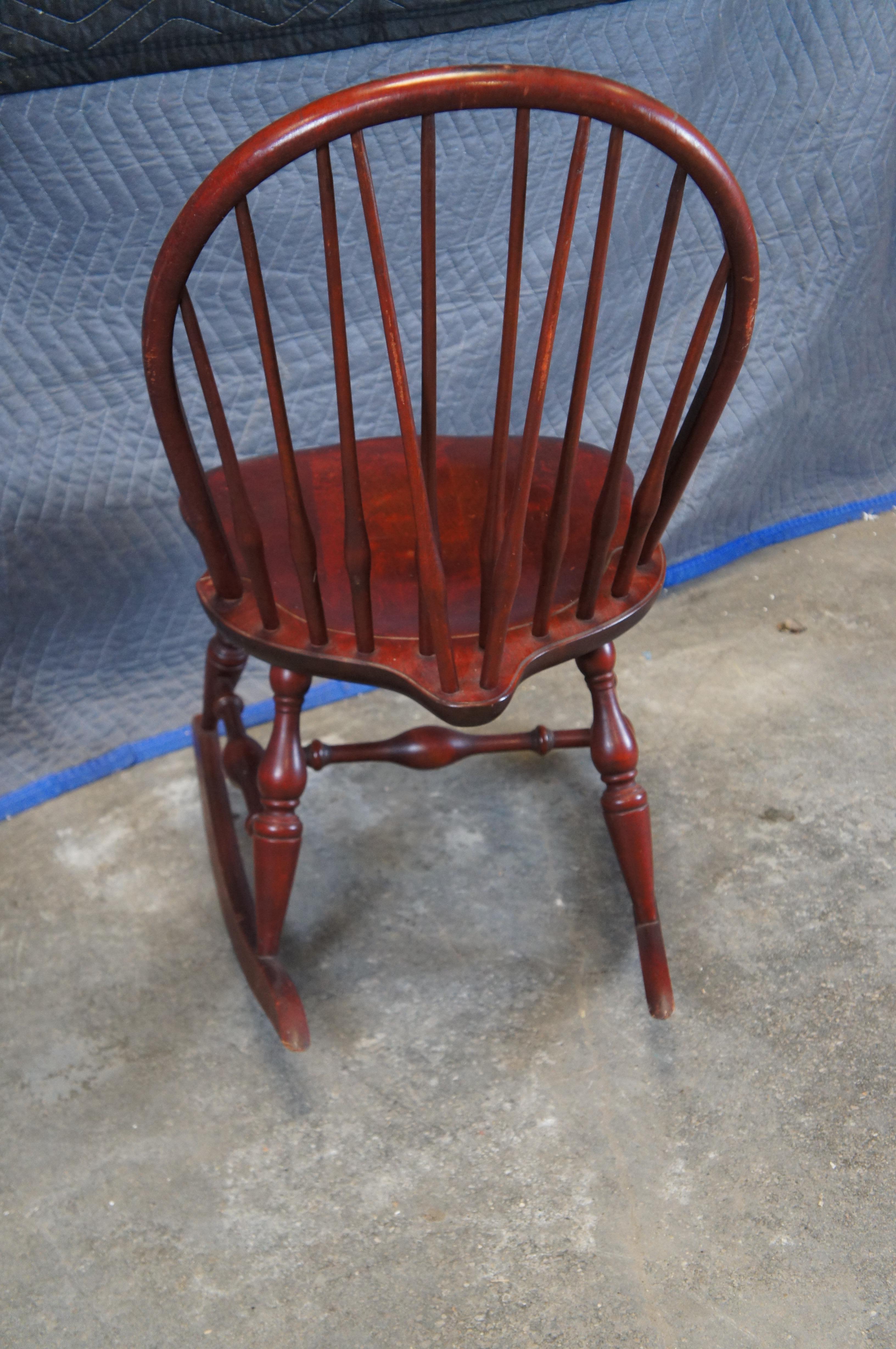 Antique Nichols & Stone Cherry Windsor Slat Back Rocking Chair Rocker 32
