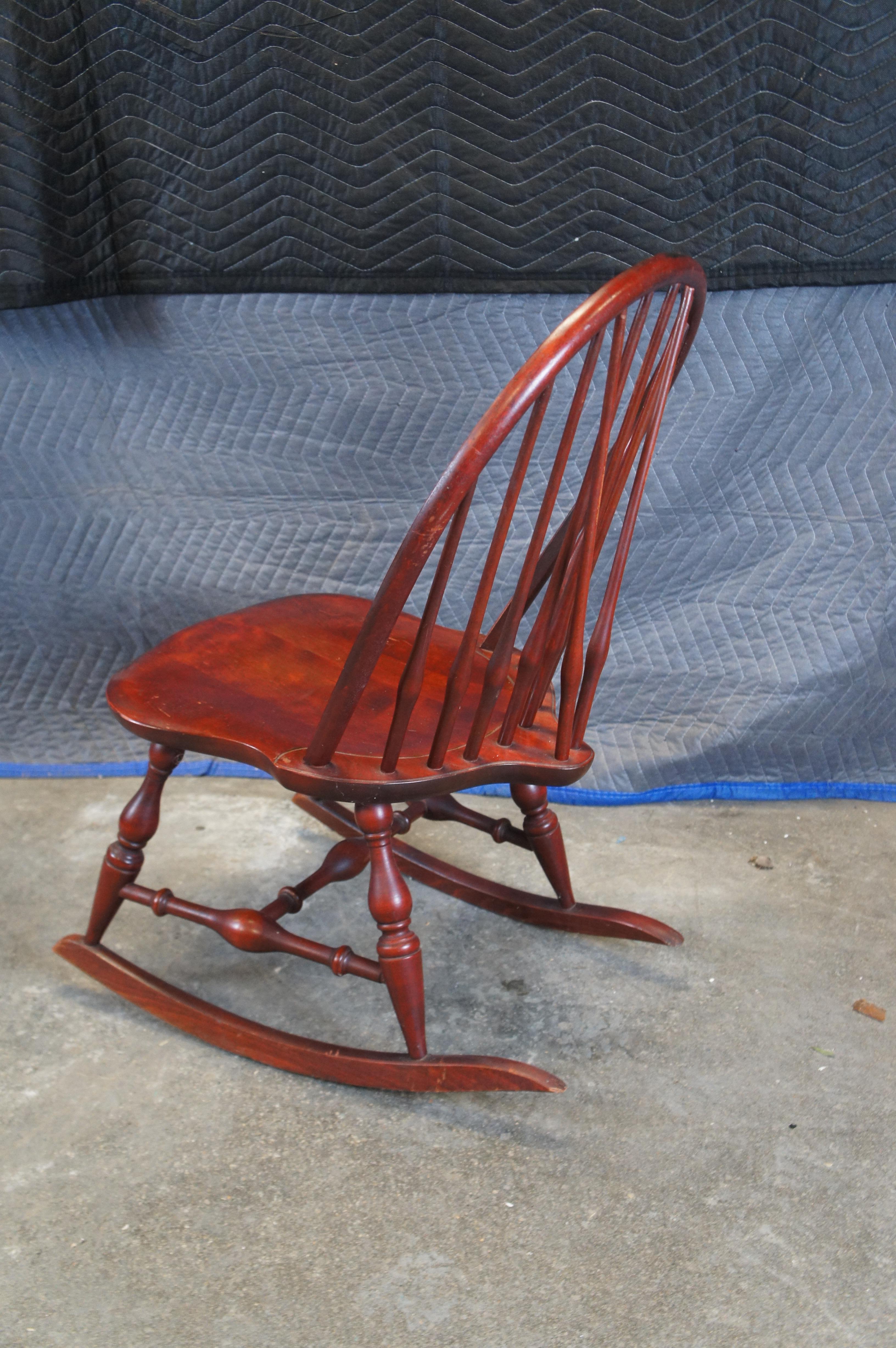 Antique Nichols & Stone Cherry Windsor Slat Back Rocking Chair Rocker 32