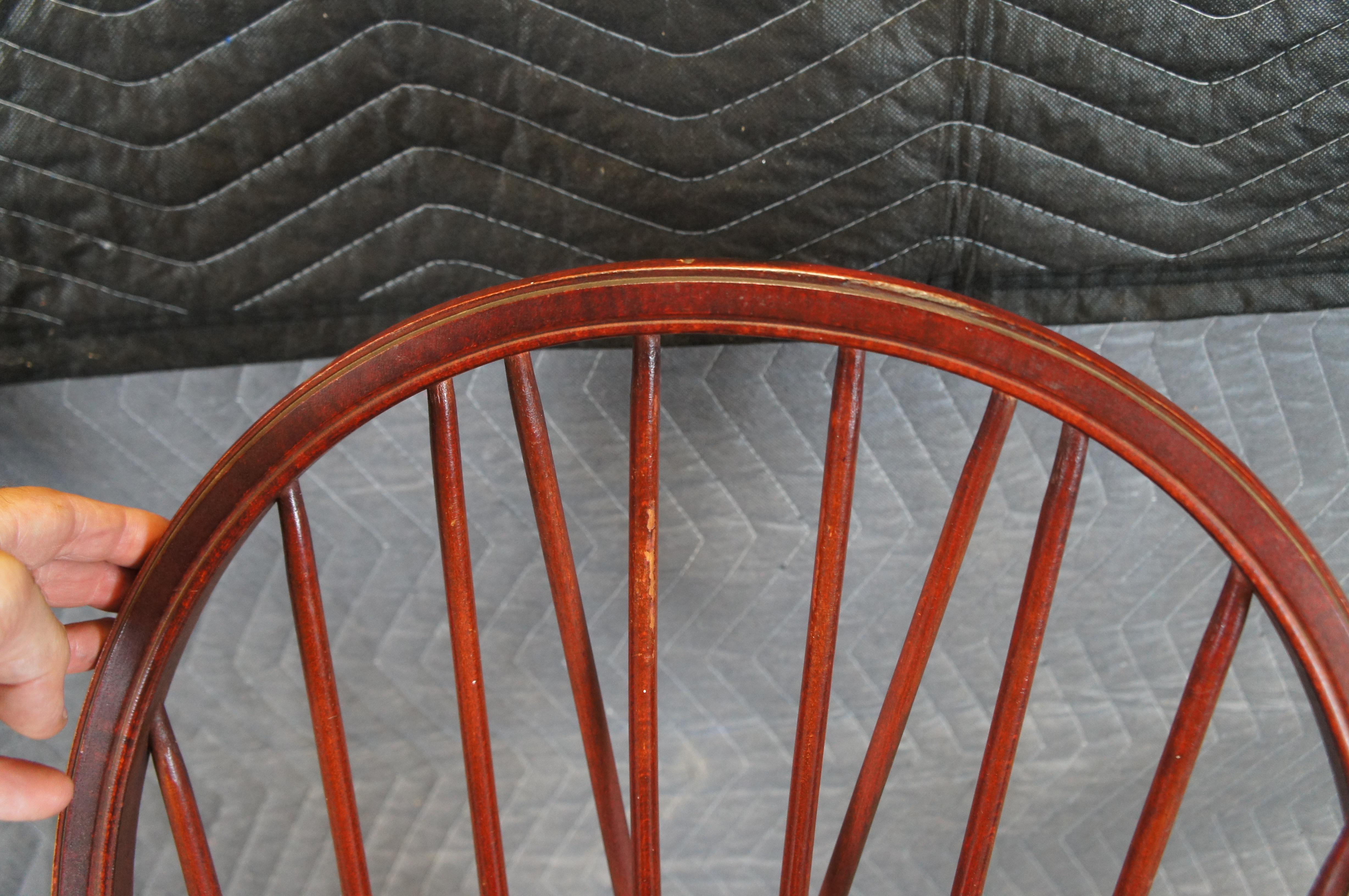 Antique Nichols & Stone Cherry Windsor Slat Back Rocking Chair Rocker 32