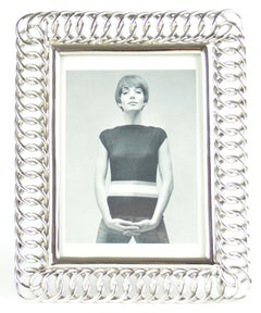 Antique Nickel-Plated Brass Ring Photograph Frame