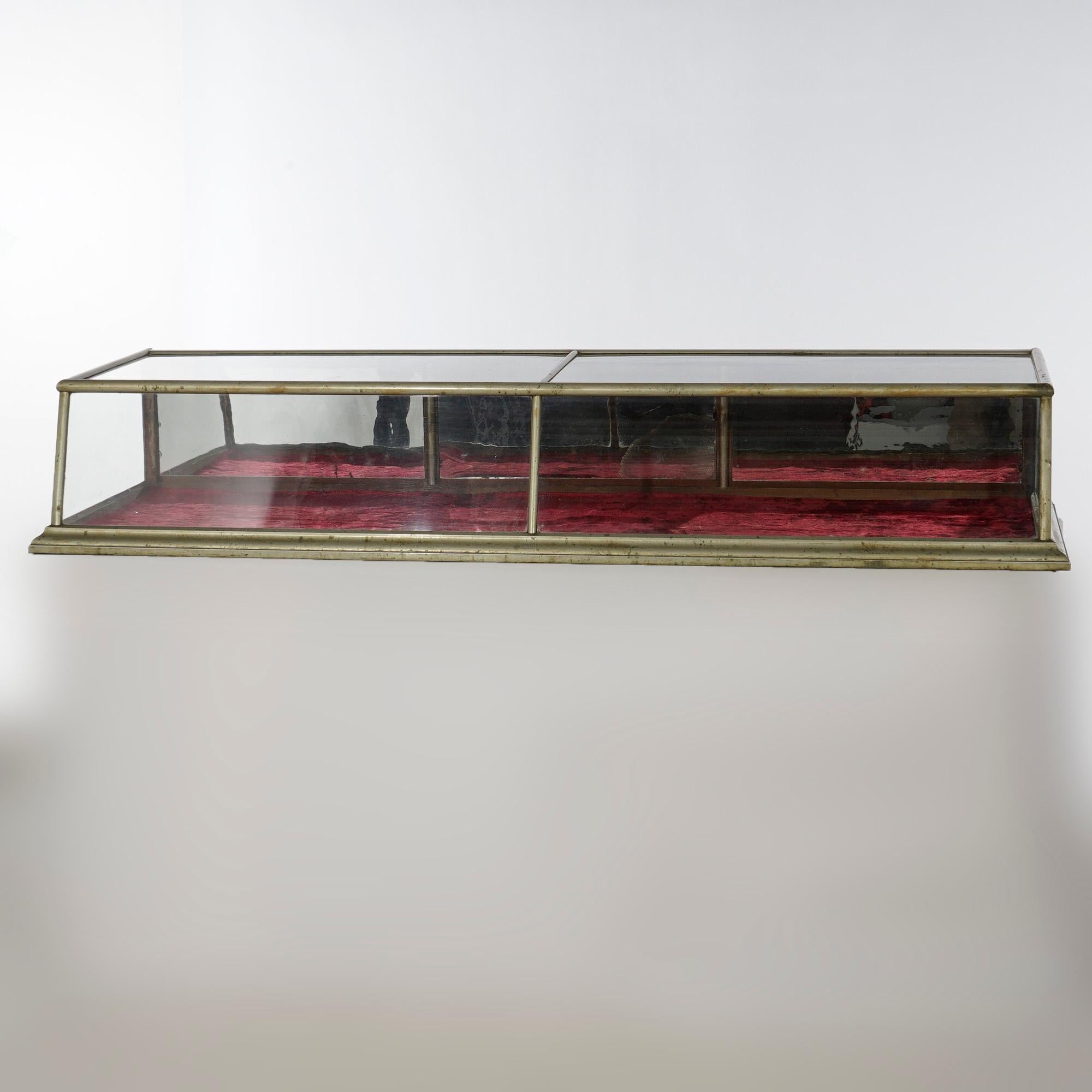 Antique Nickel Plated Country Store Table Top Display Case, circa 1900