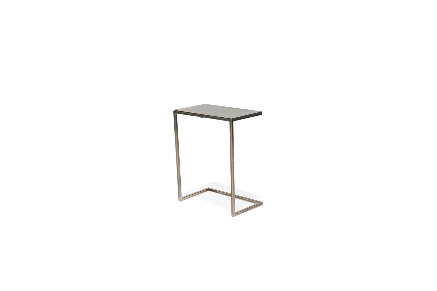 Modern Antique Nickel Side Table For Sale
