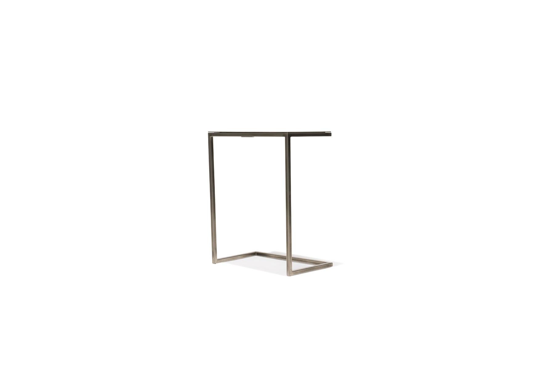 Contemporary Antique Nickel Side Table For Sale