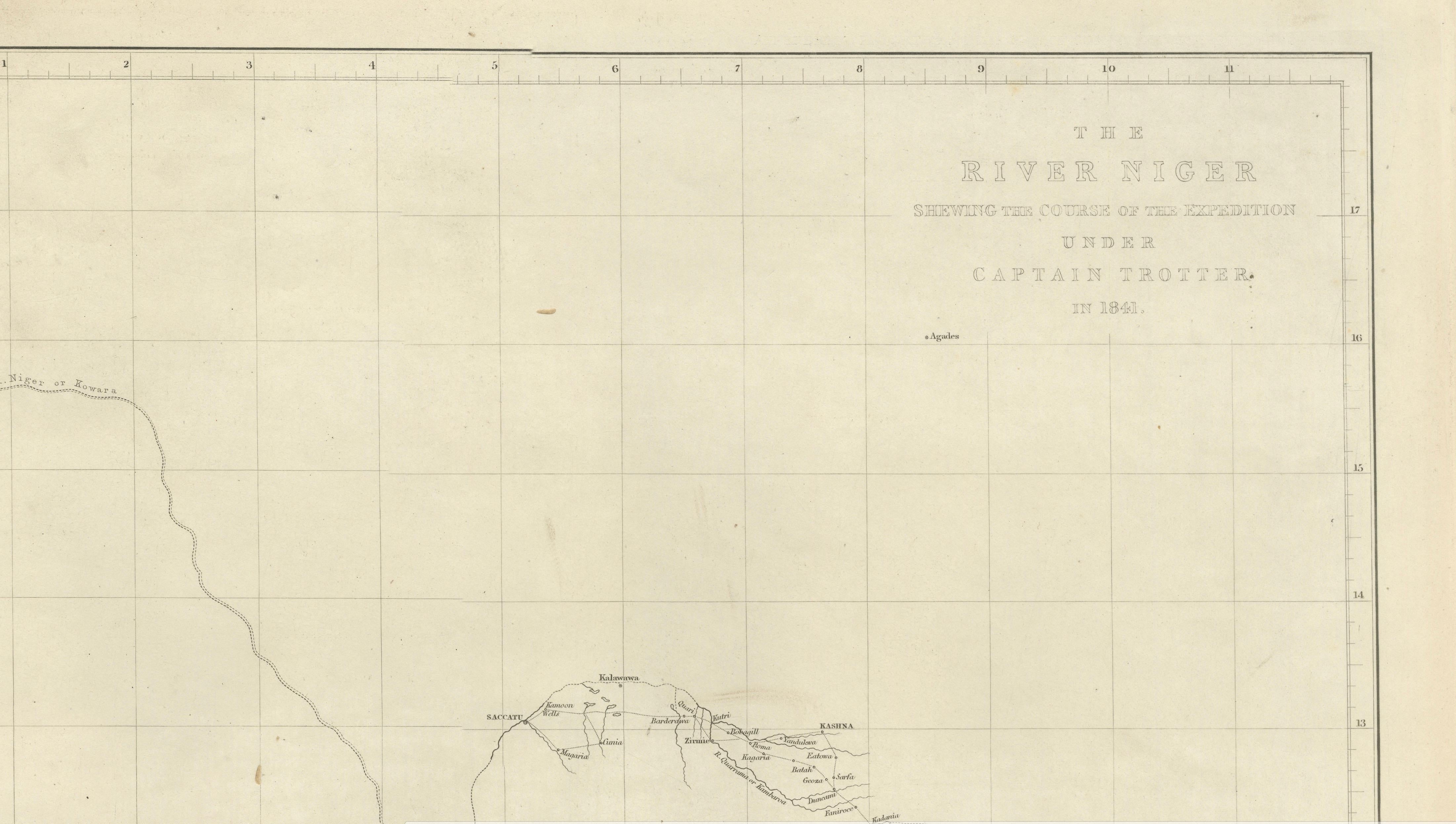 Antique Niger River Map, Arrowsmith, British Expedition under Trotter, 1855
