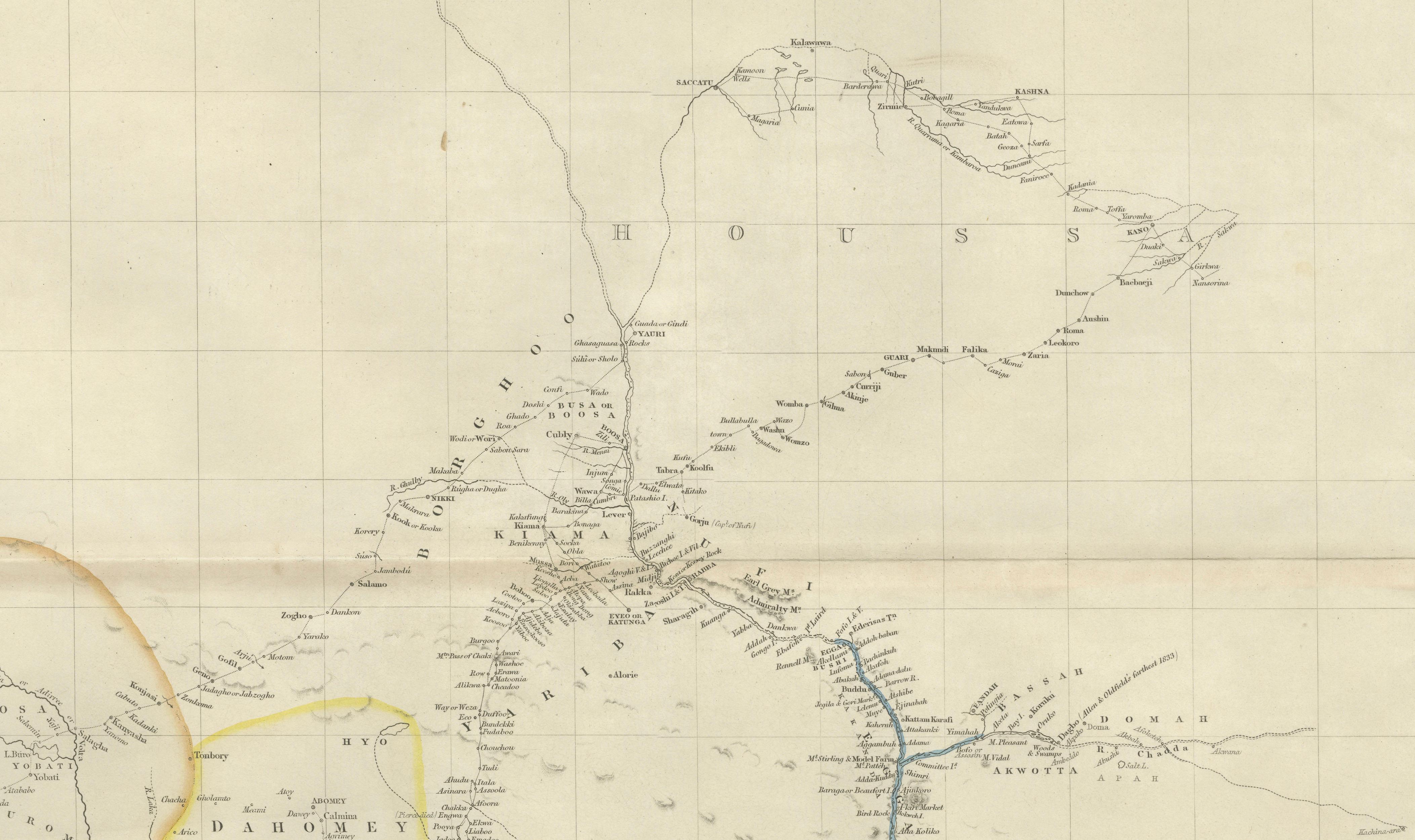 Antique Niger River Map, Arrowsmith, British Expedition under Trotter, 1855
