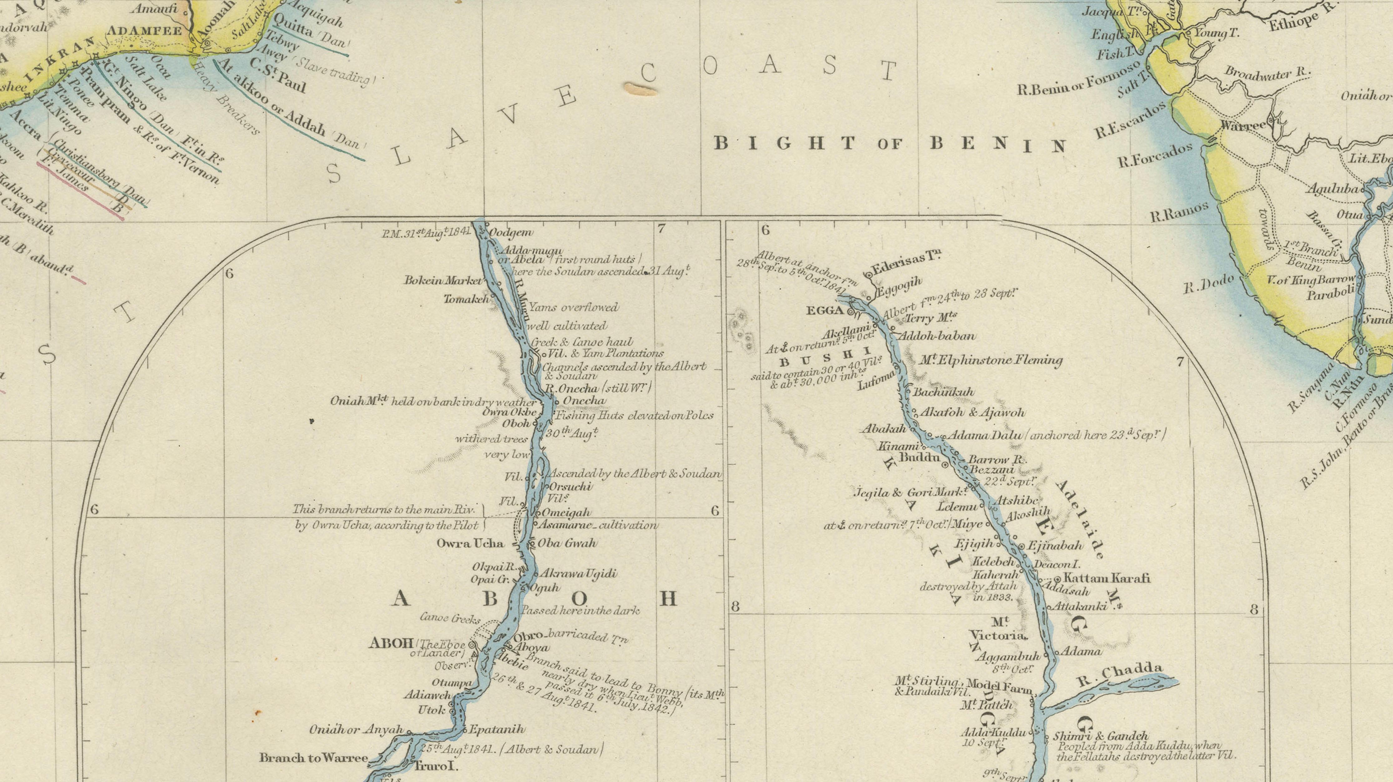 Antique Niger River Map, Arrowsmith, British Expedition under Trotter, 1855