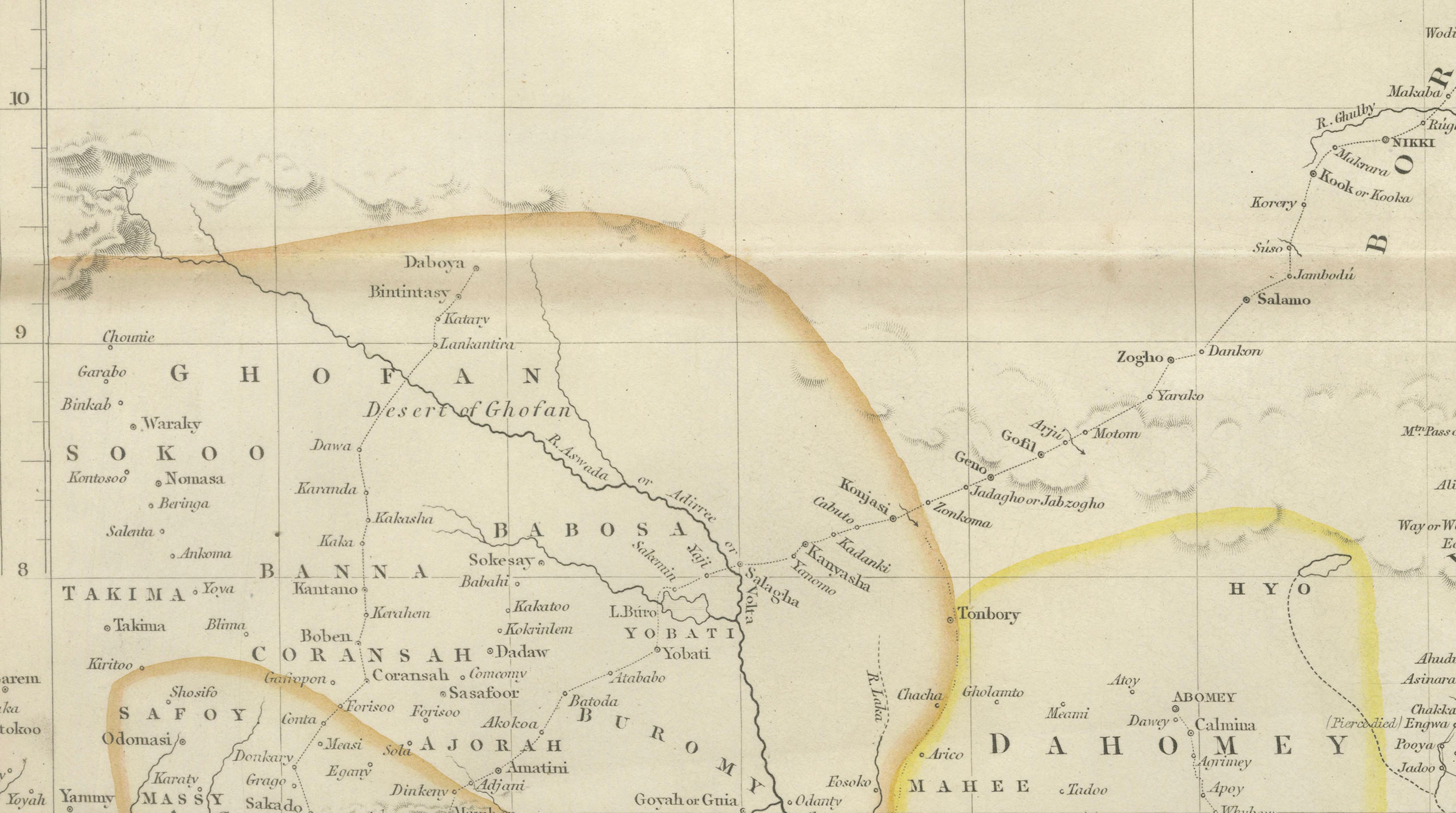 Antique Niger River Map, Arrowsmith, British Expedition under Trotter, 1855