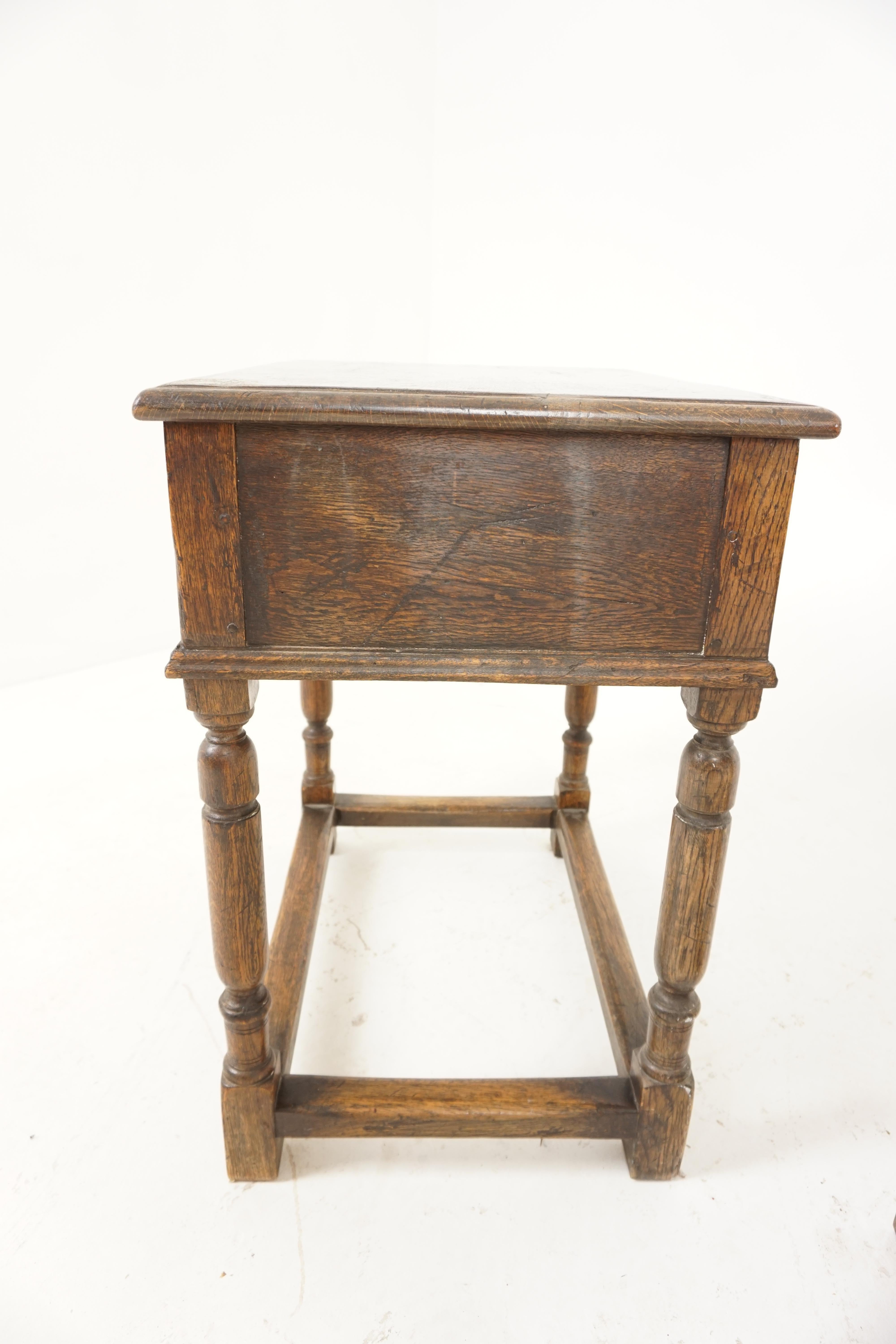 Antique Nightstands, Pair of Tudor Style Carved Oak, Scotland, 1930 2