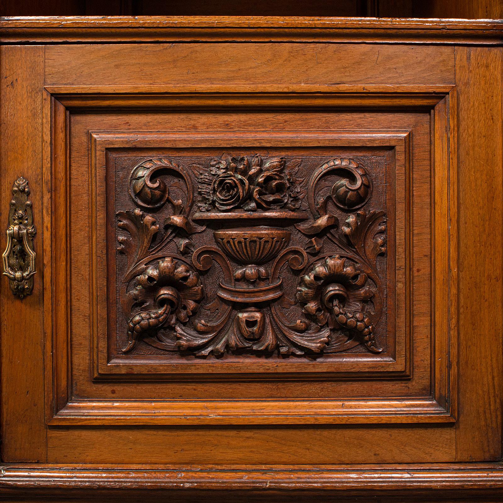 Antique Nightstand, English, Walnut, Bedside Cabinet, Gillow & Co, Victorian For Sale 1