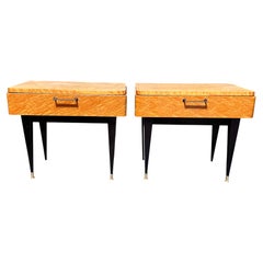 Antique Nightstand, Vintage Wood, Elegant Design, 18.75" Height, USA