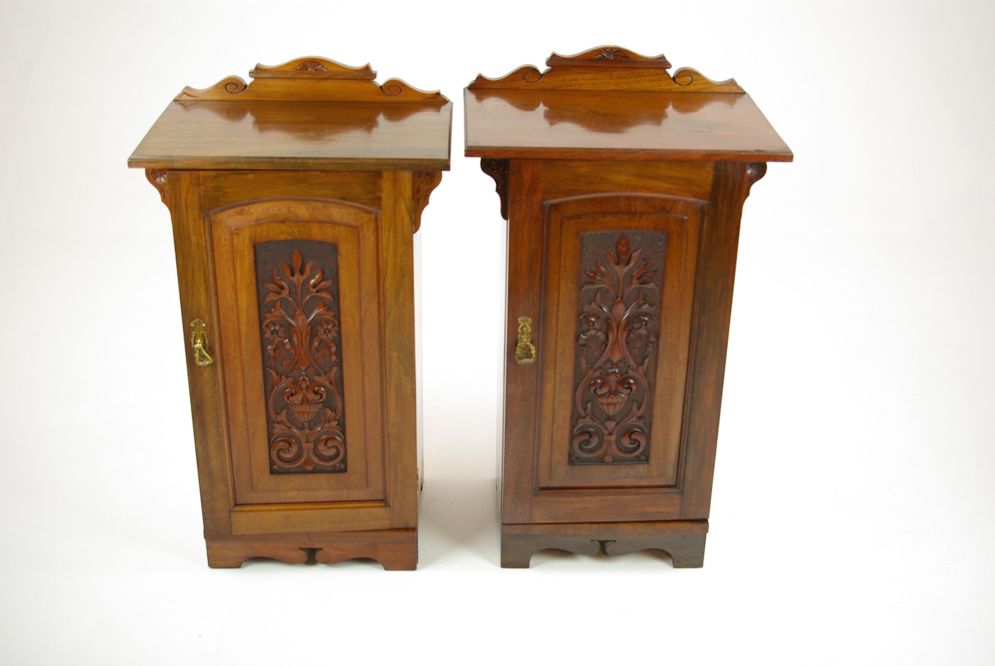Victorian Antique Nightstands, Pair of Nightstands, Bedside Tables, Lamp Tables